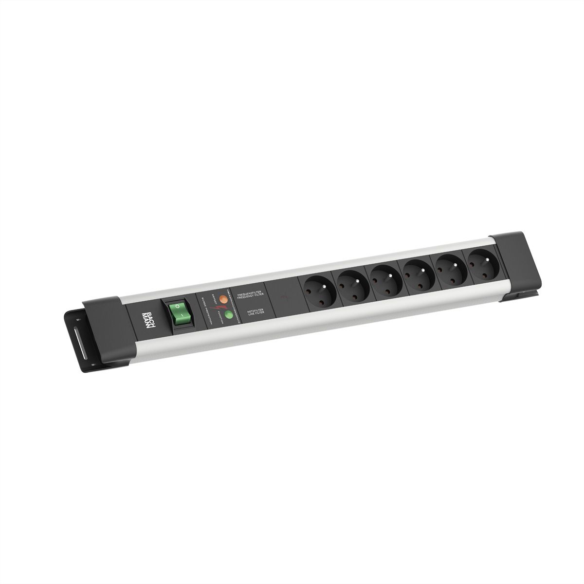 BACHMANN CONNECTUS 6xUTE , 1xGVS 1xinterrupteur 2,0m CEE7/7 gris