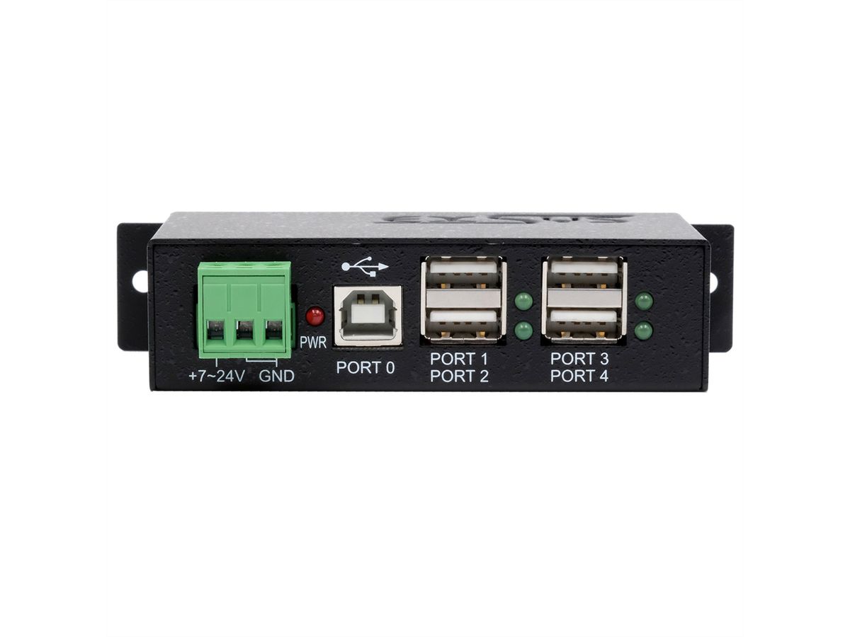 EXSYS EX-1163HMS Hub métal USB 2.0, 4 ports, Protection contre les surtensions ESD de 15KV