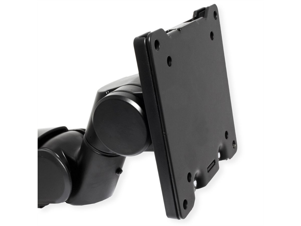 ROLINE Support LCD lourd, montage sur bureau, 4 articulations, jusqu'à 22/27 kg, noir