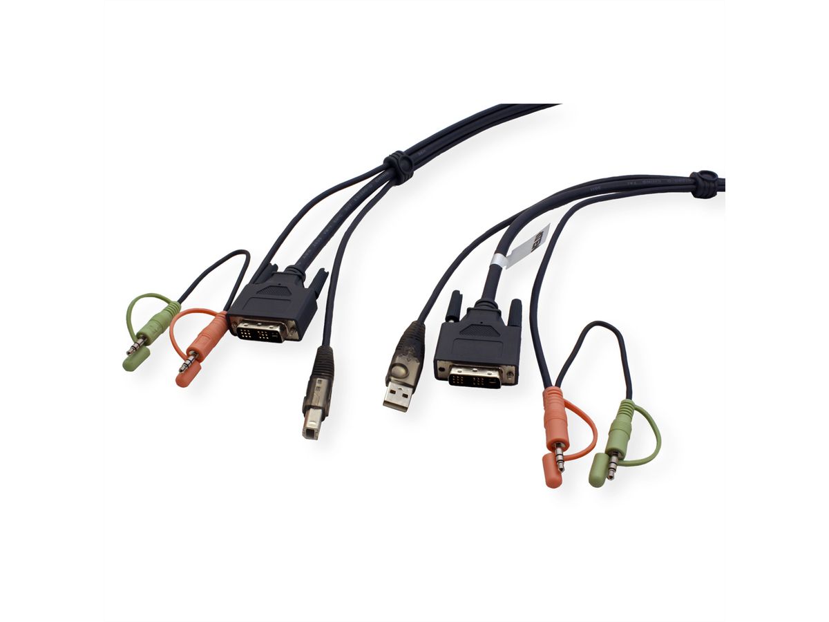 ATEN 2L-7D02UI Câble KVM DVI-I (Single Link), USB, Audio, noir, 1,8 m