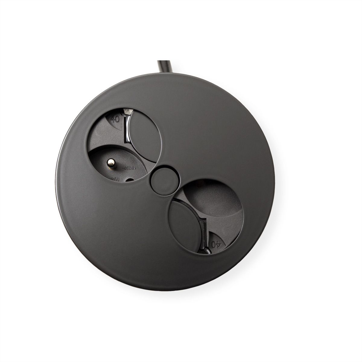 BACHMANN TWIST Prise 2x UTE, noir, 2 m