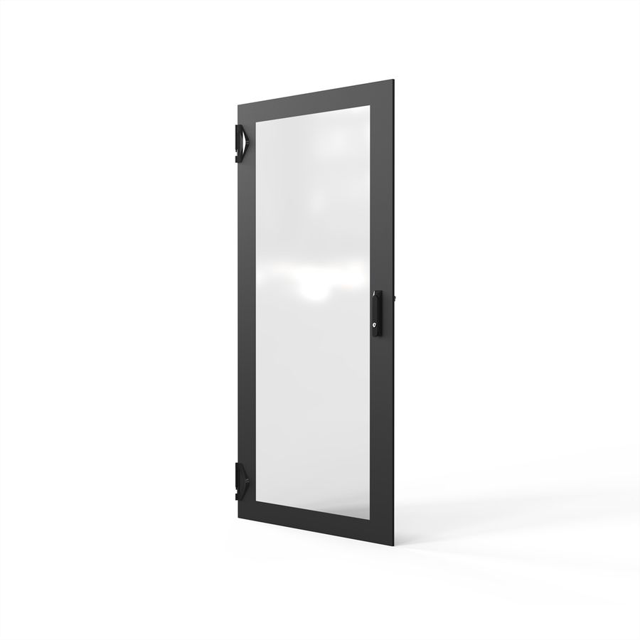 SCHROFF Porte 1600H 800L verre IP20 fermeture 3 points RAL7021