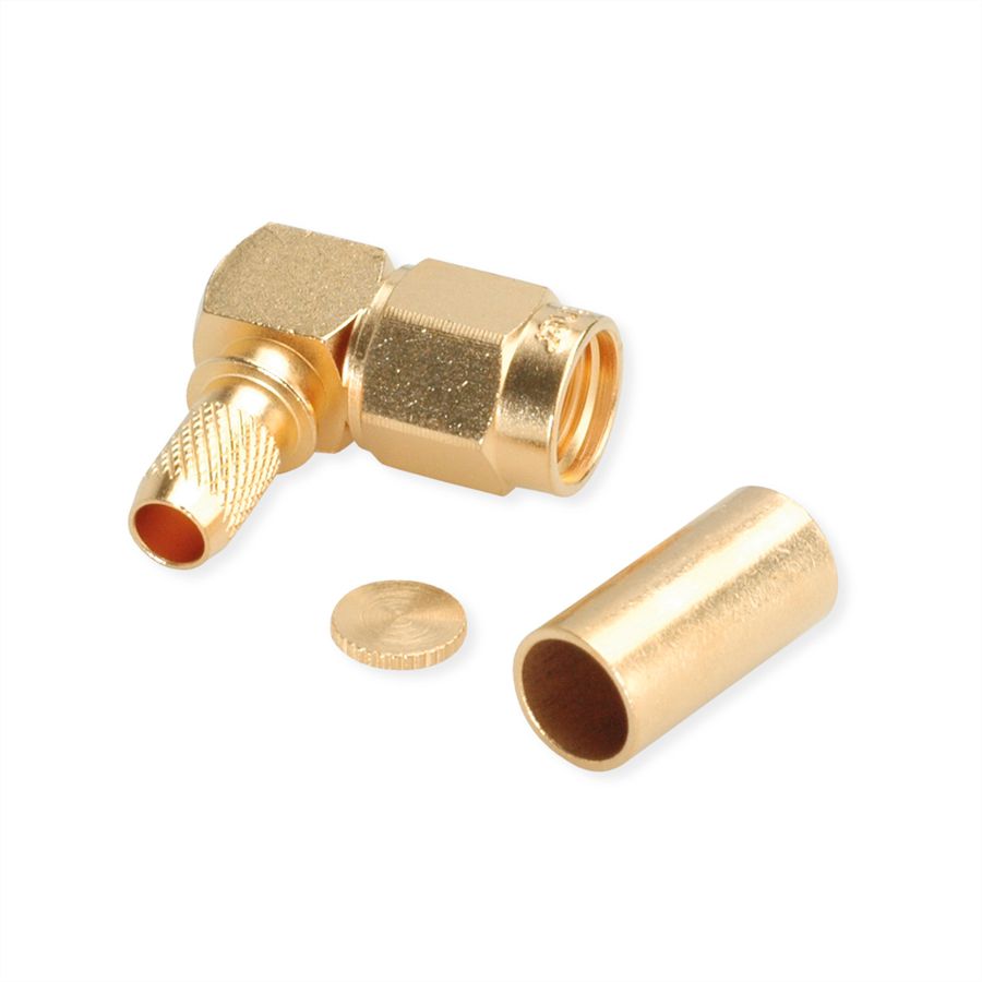 TELEGÄRTNER Connecteur R-SMA coudé, pour RG-58C/U souder/sertir