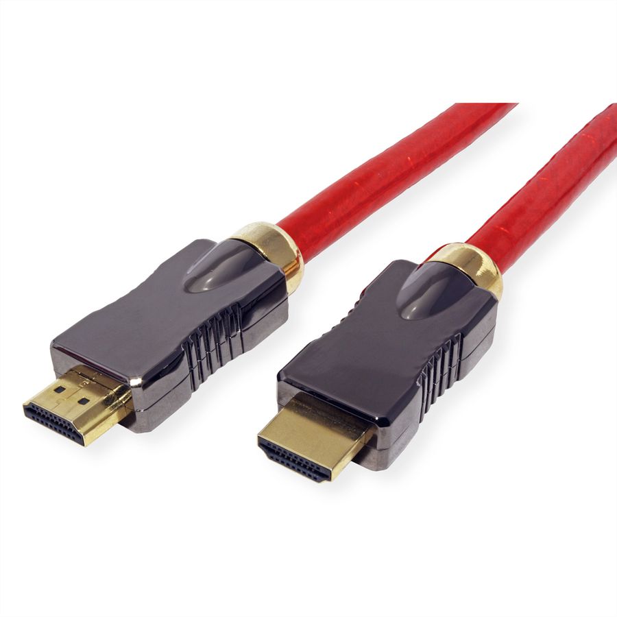 ROLINE Câble HDMI 8K (7680 x 4320) avec Ethernet, M/M, rouge, 1 m