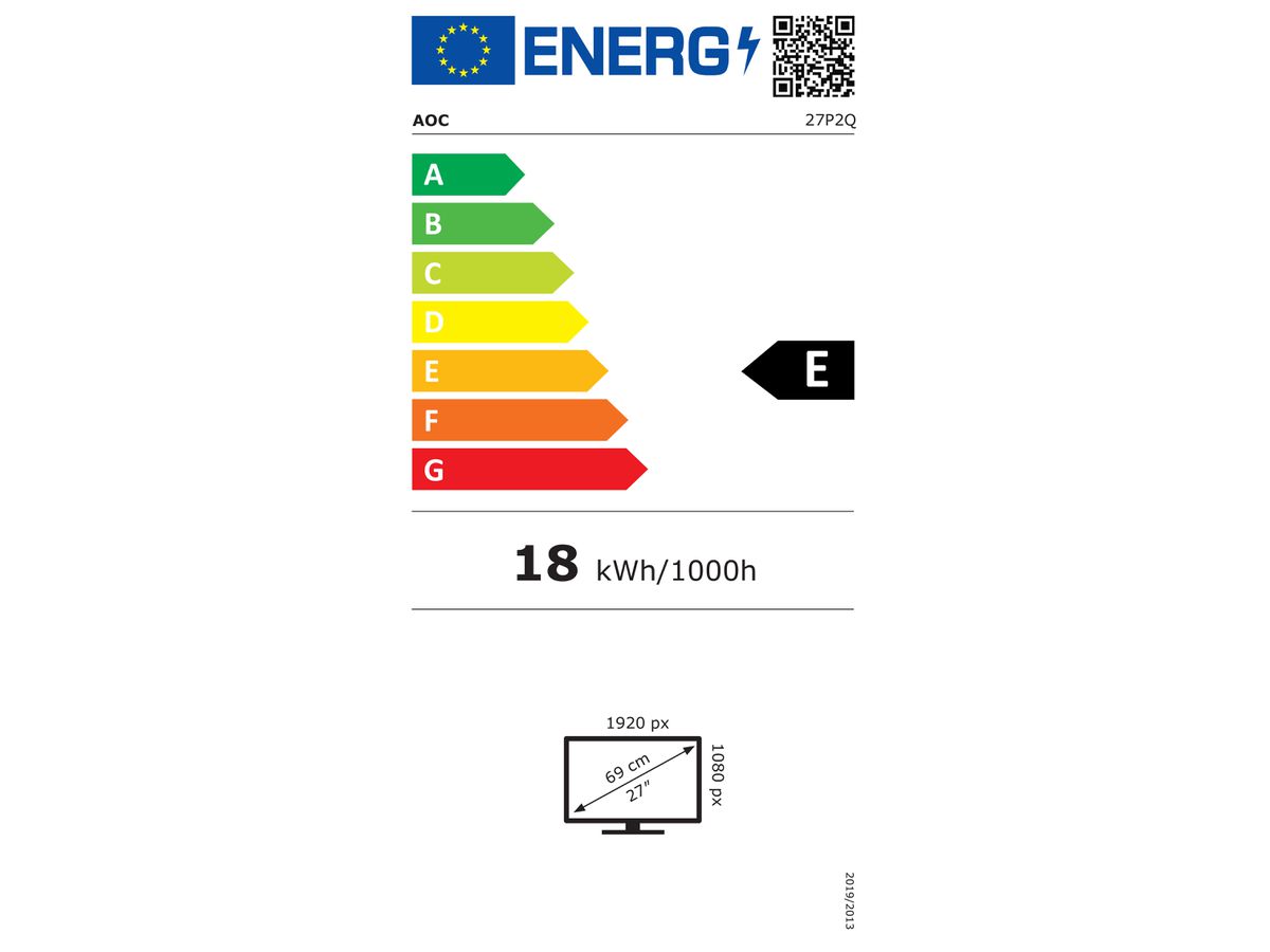 AOC P2 27P2Q LED display 68,6 cm (27") 1920 x 1080 pixels Full HD Noir