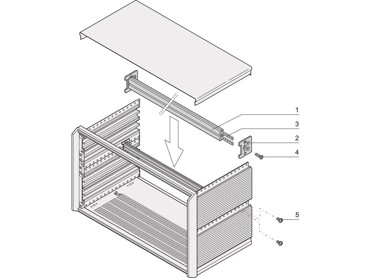 SCHROFF PropacPRO Centre de rail horizontal Type ST-C, 84 CV