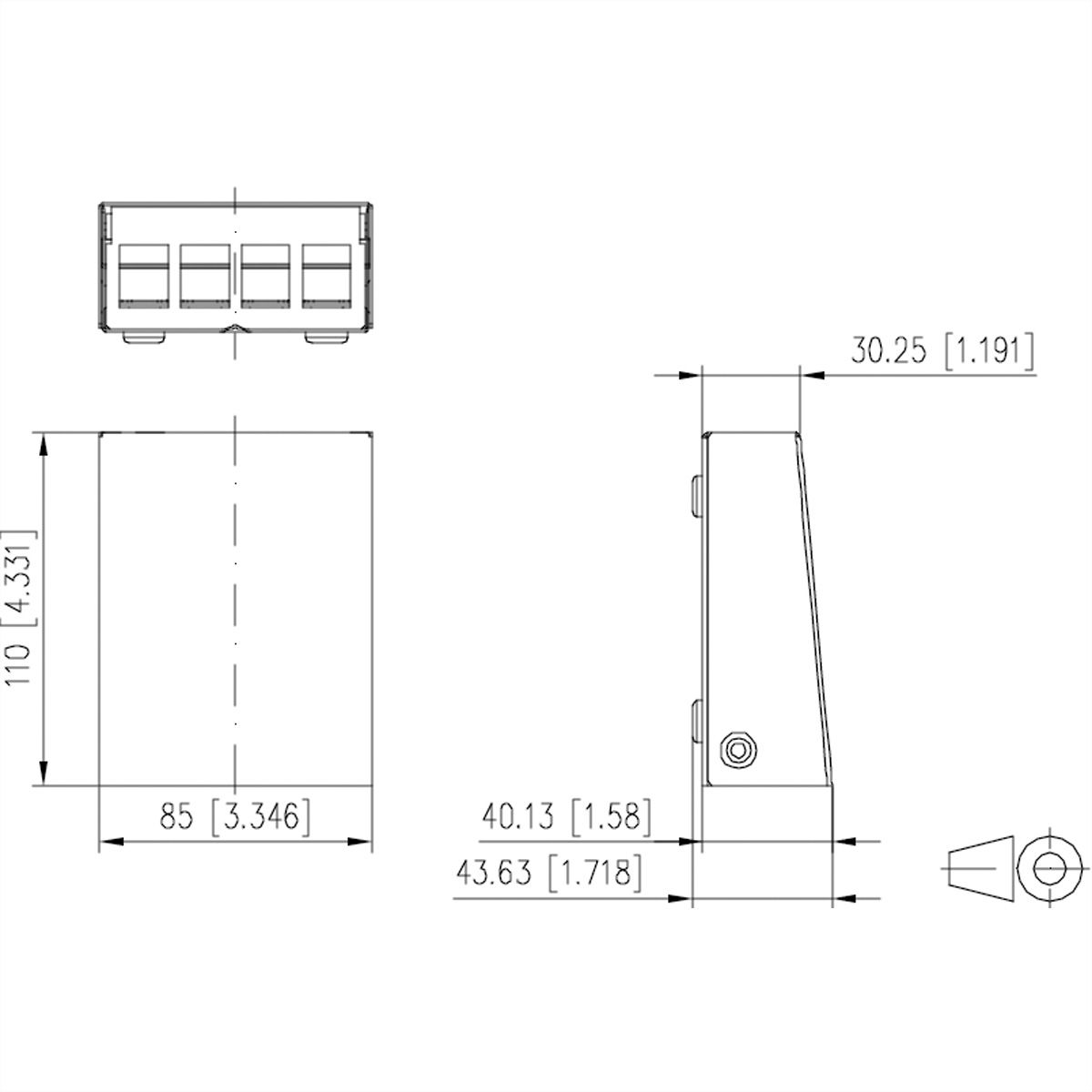 METZ CONNECT Keystone boîtier en saillie 4 ports blanc pur, non équipé