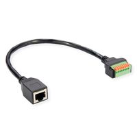 ROLINE Câble adaptateur RJ45 femelle vers bloc terminal, 30 cm