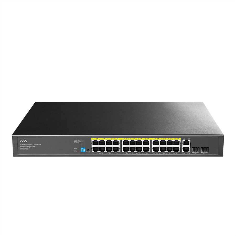 CUDY GS1026PS2 Switch 24 ports Gigabit PoE+ avec 2 RJ45 Uplink et 2 SFP 300W