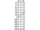 Connecteur SCHROFF de type E, EN 60603, DIN 41612, femelle, 48 contacts, wire-wrap, 22 mm