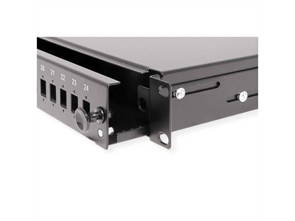 VALUE Panneau de brassage vide 1 UH, amovible, 24x SC SX / LC DX