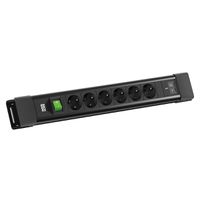 BACHMANN CONNECTUS 6xUTE 1xinterrupteur, 1xUSB C/C 65W L=2,0m CEE7/7 noir