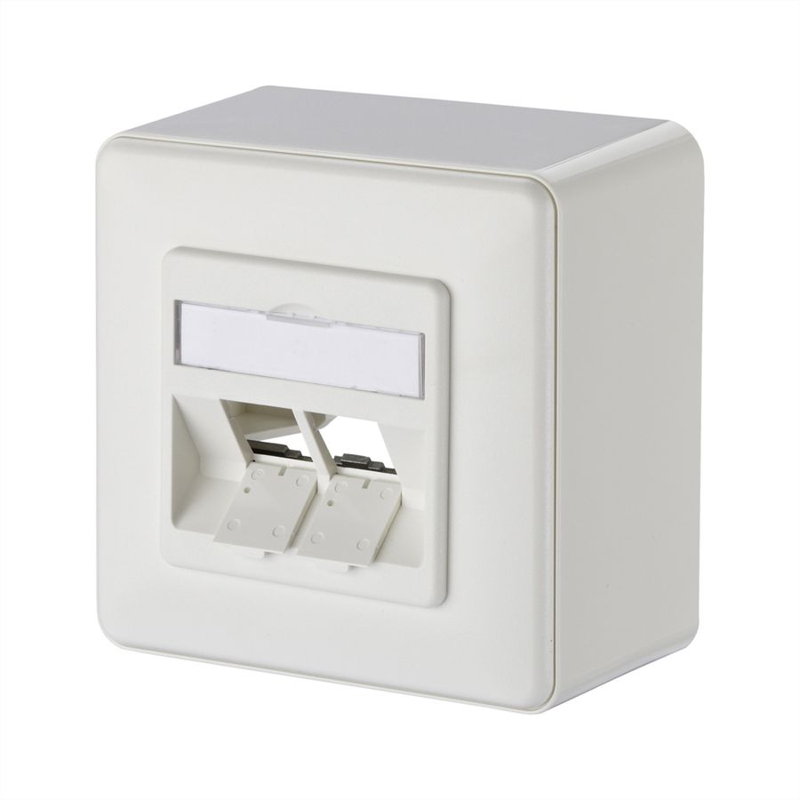 METZ CONNECT Keystone boîtier de raccordement montage en saillie 2 ports non équipé blanc pur
