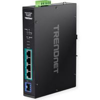 TRENDNET TI-PGM541 Switch Rail DIN industriel PoE+ Gigabit à 5 ports -20° – 65°C, noir