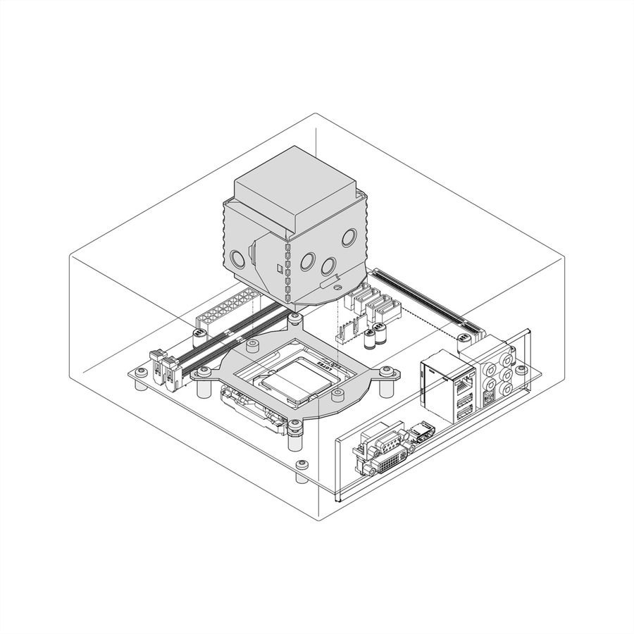 Support de montage SCHROFF Interscale pour conducteur thermique flexible (FHC) de 70 mm, CPU Intel