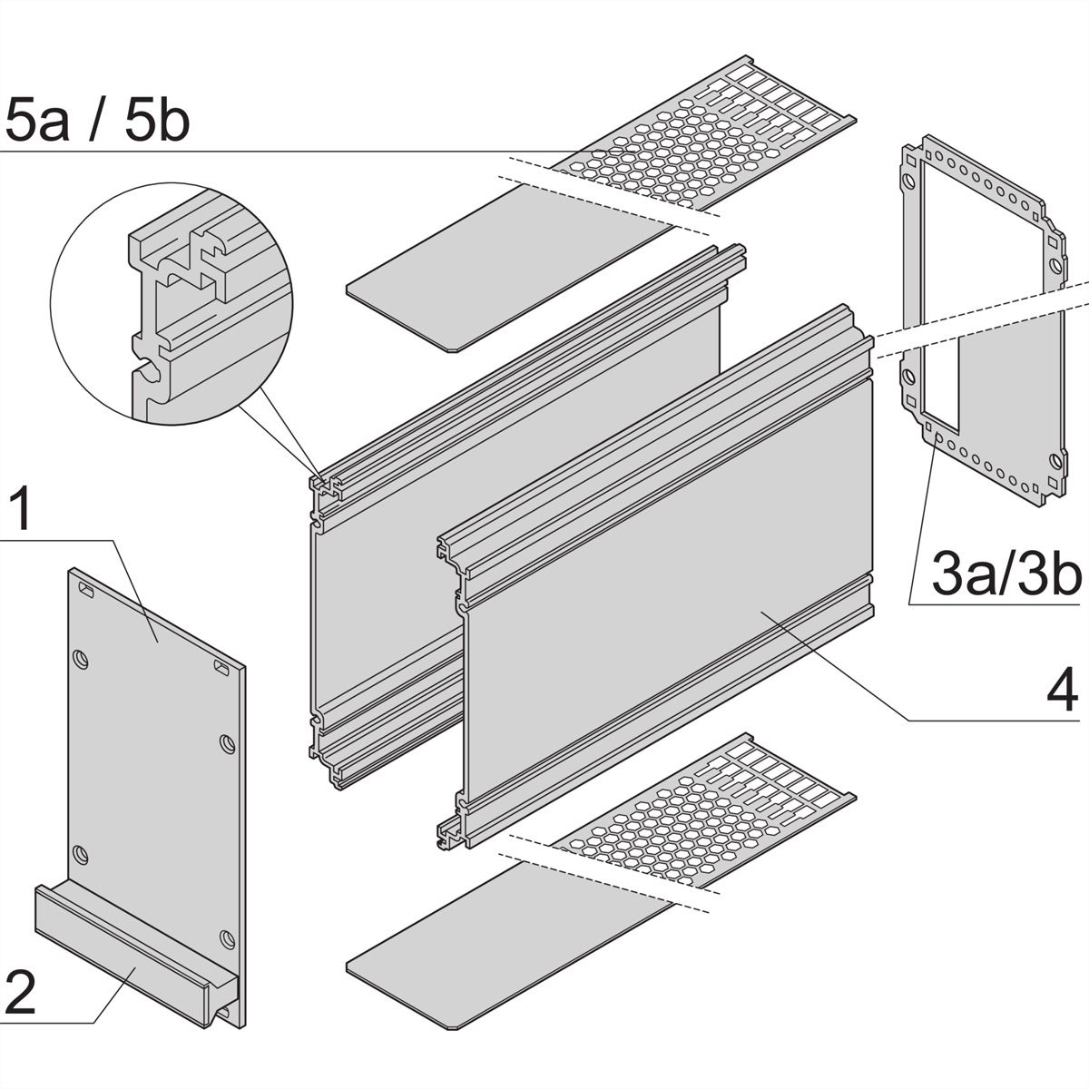 SCHROFF Unité enfichable de type cadre PRO Kit, non blindé, perforé, connecteurs multiples, 3 U, 42 HP, 227 mm