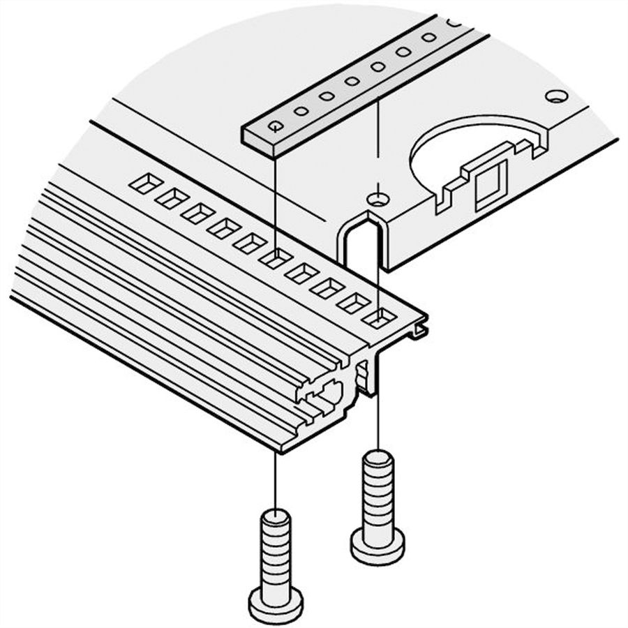 Bande de fixation SCHROFF pour plaque de montage de largeur partielle, 220 mm