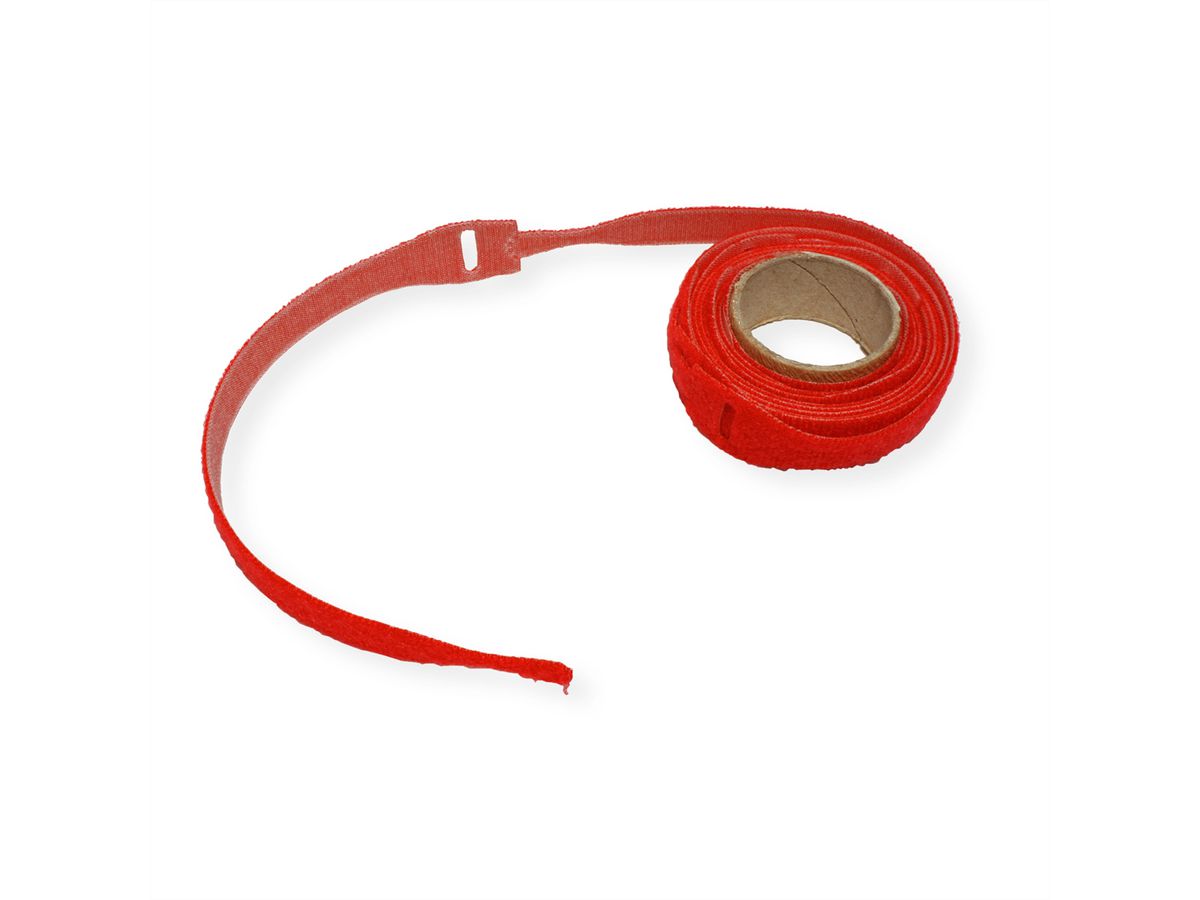 VELCRO® Bande avec languette, par 10, rouge, 20 cm