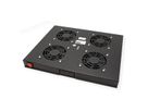 ROLINE 19" Unité de ventilation, 4 ventilateurs, thermostat, noire