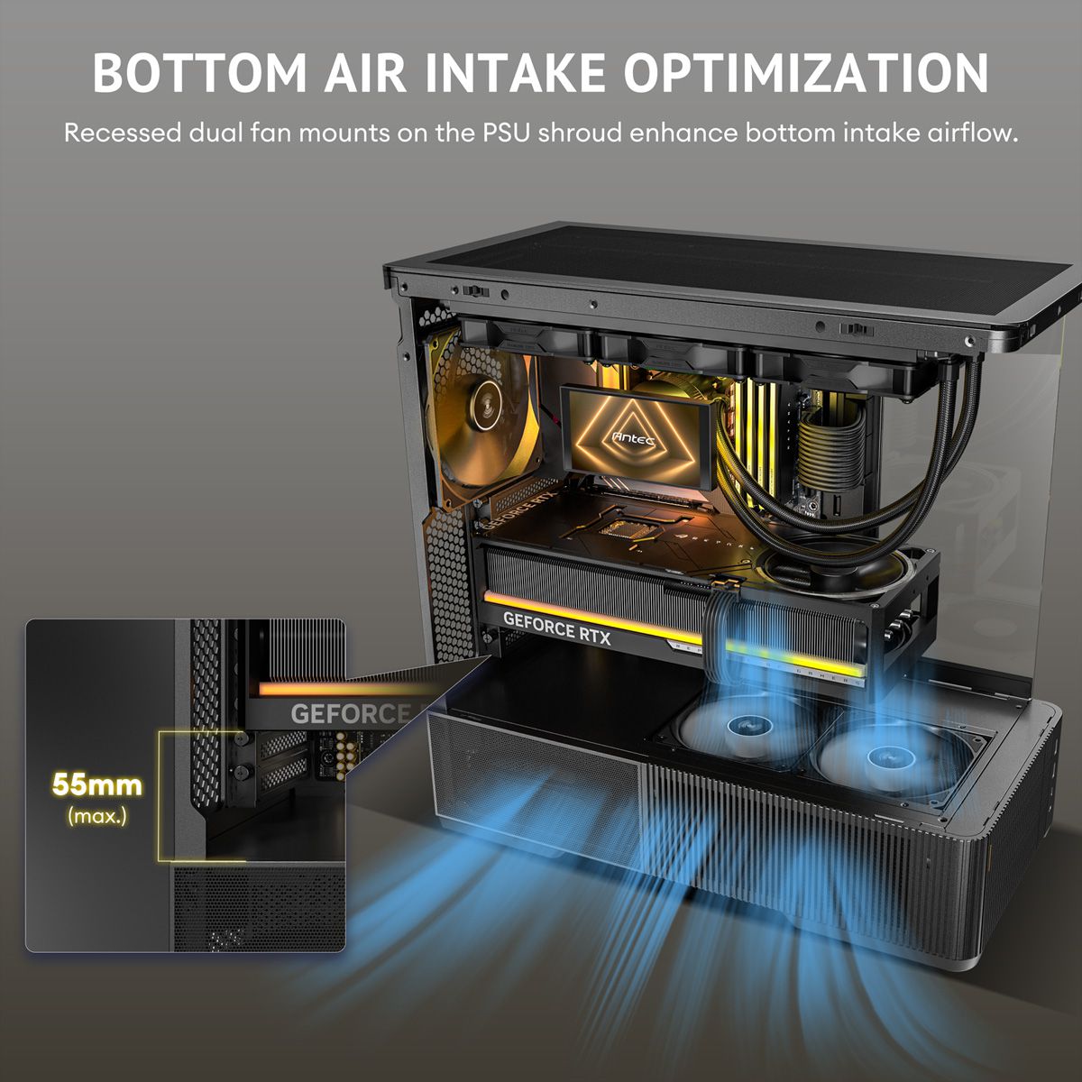 ANTEC Boîtier PC Constellation C6 Curve Air, format ATX Midi Tower, noir