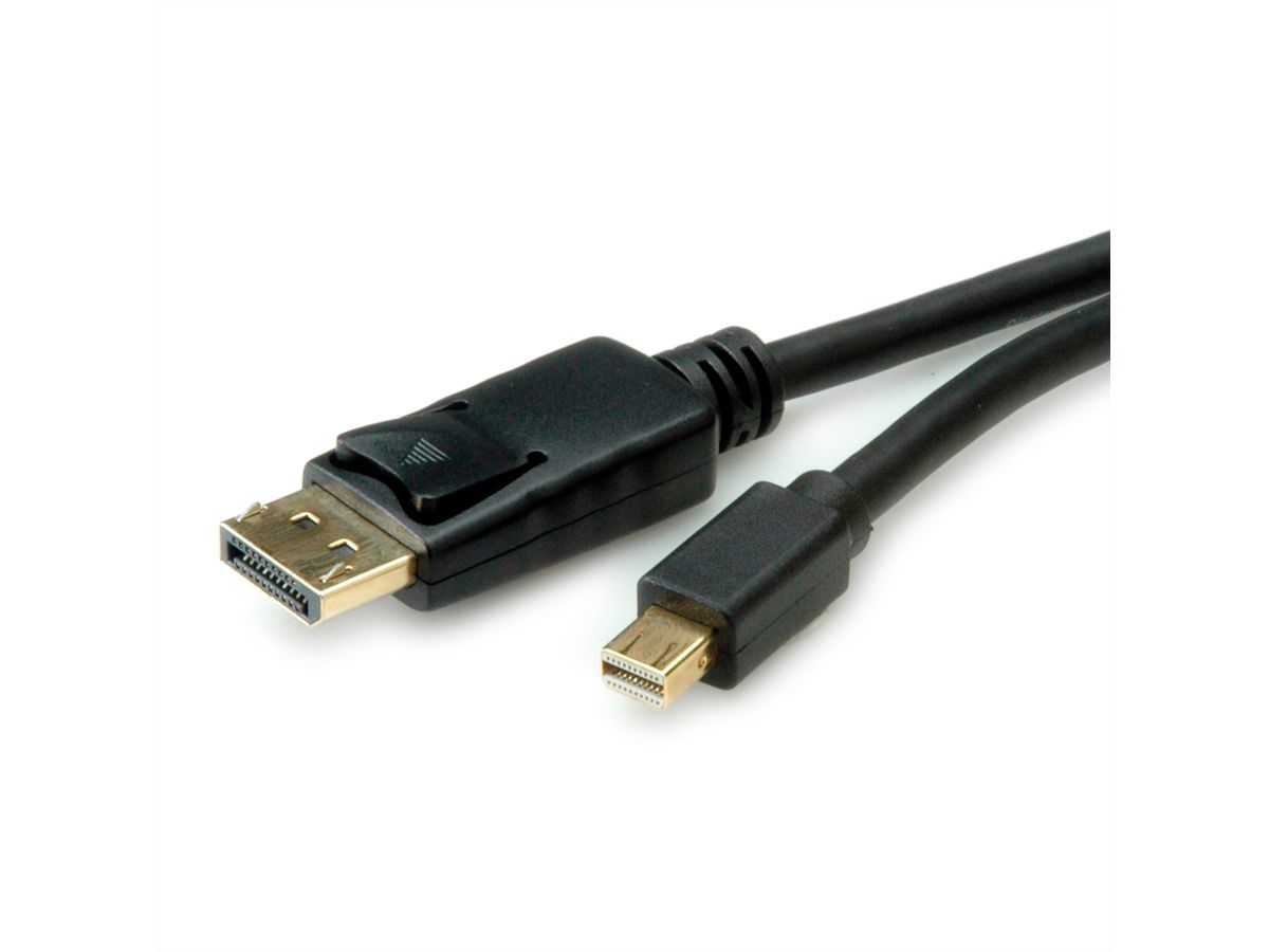 ROLINE Câble Mini DisplayPort v1.4, mDP M - DP M, noir, 1 m