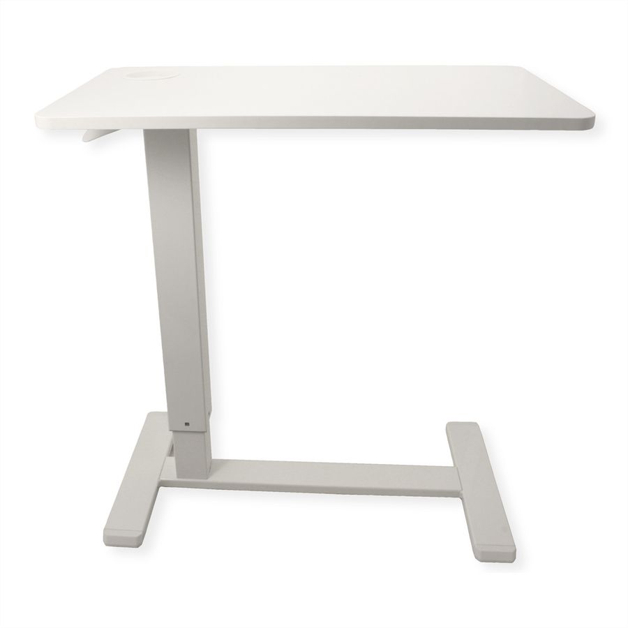 ROLINE Table d'appoint à vérin à gaz, réglable en hauteur, blanc