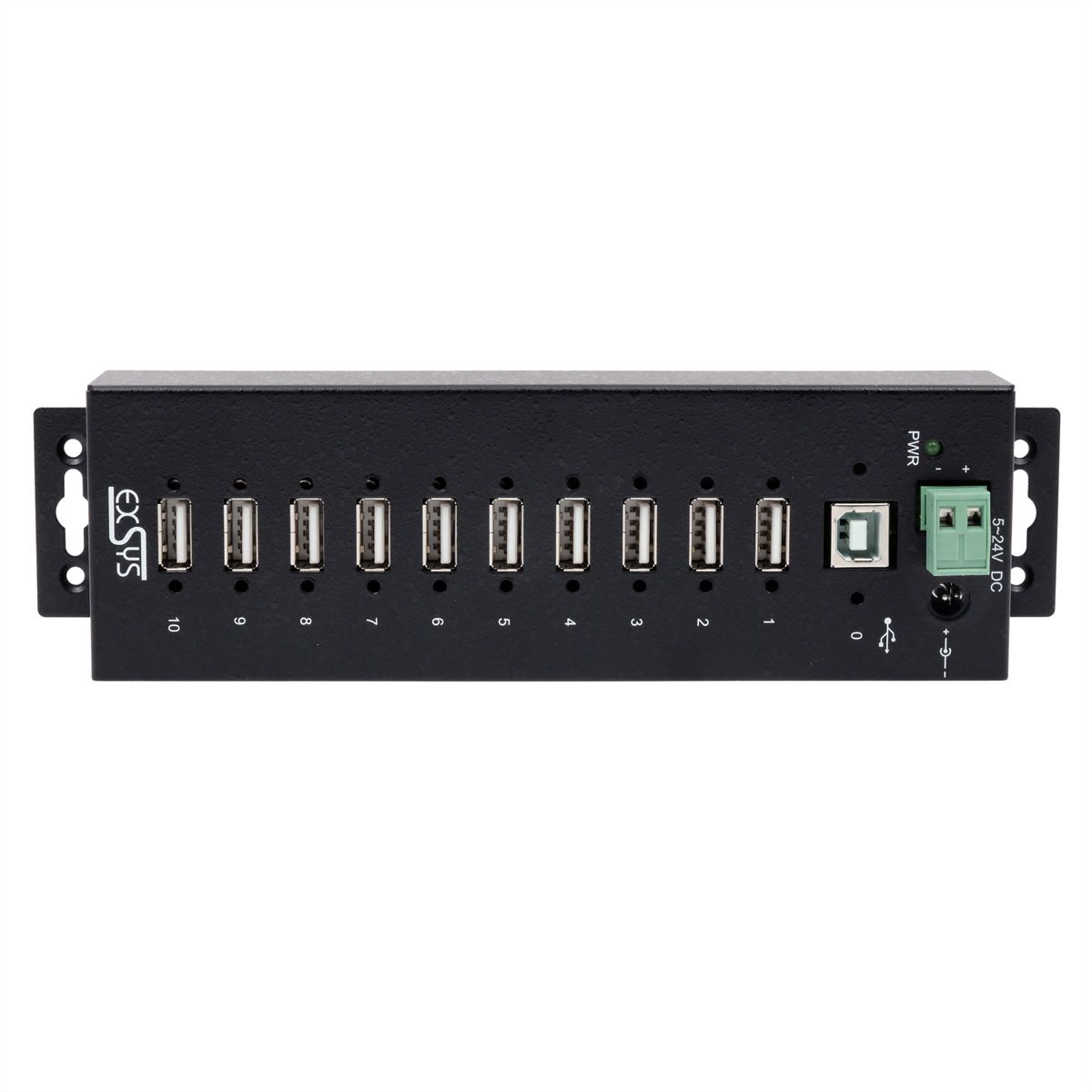 EXSYS EX-1170HMVS Hub métal USB 2.0, 10 ports, protection de surtension 15KV