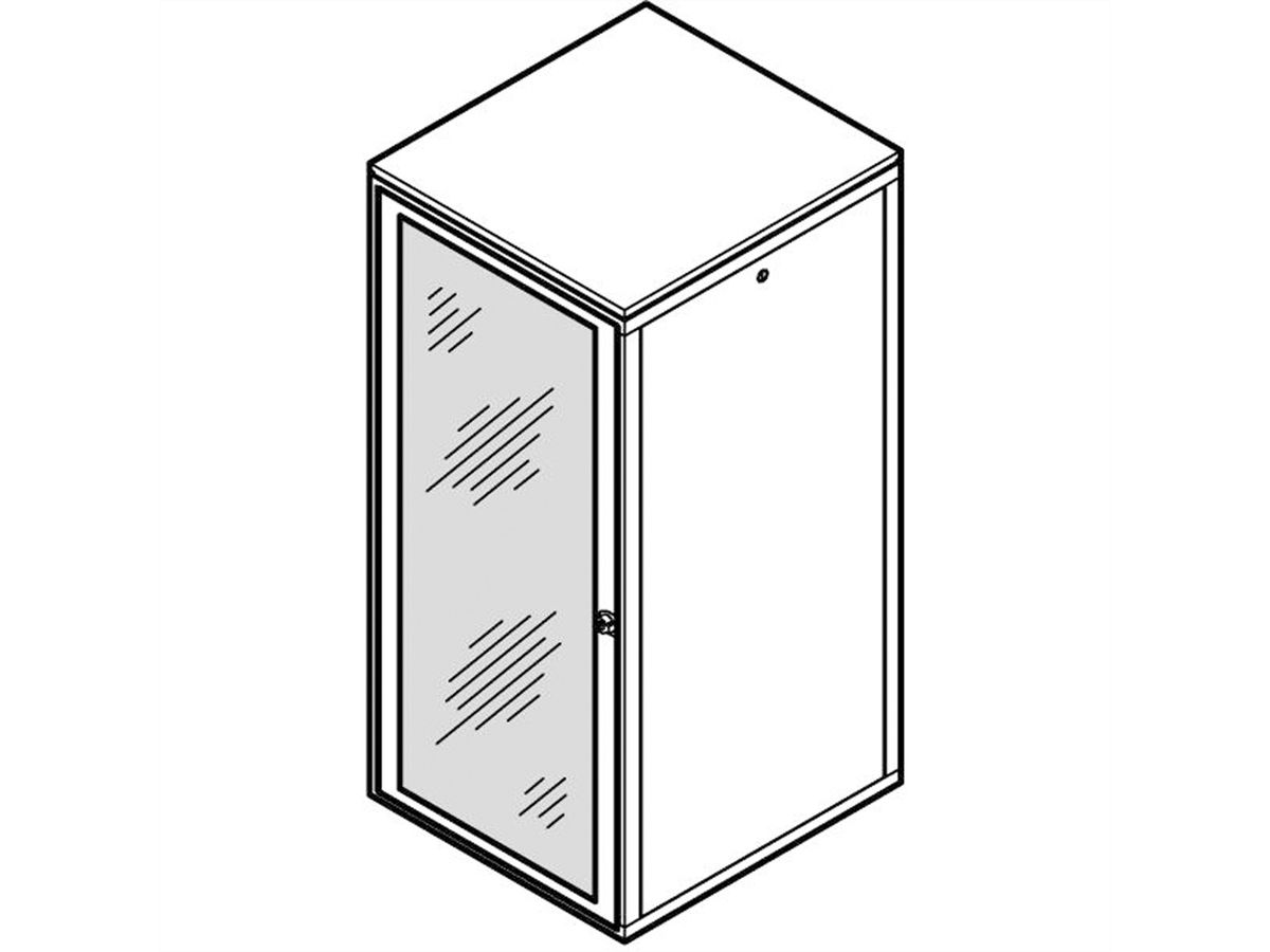SCHROFF Eurorack Porte Vitrée Avec Verre Acrylique, RAL 7035, 16 U 600W
