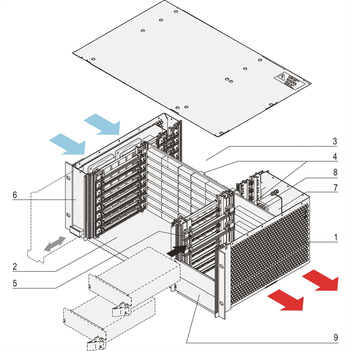 Système CPCI SCHROFF avec PSU enfichable, PSB H.110, 4 U, 8 slots