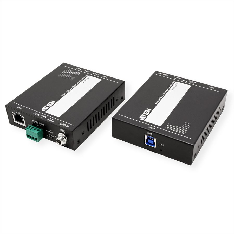 ATEN UCE33100 Prolongateur USB 3.2 Gen 1 Cat 6A à 4 ports, jusqu'à 100 m