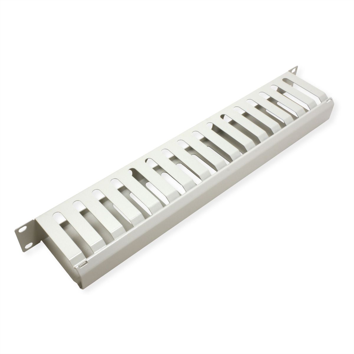 VALUE Plaque 19", 1 UH avec canal de rangement 40 x 80 mm, gris