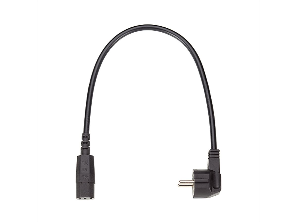 BACHMANN Câble d'alimentation droit, noir, 0,5 m