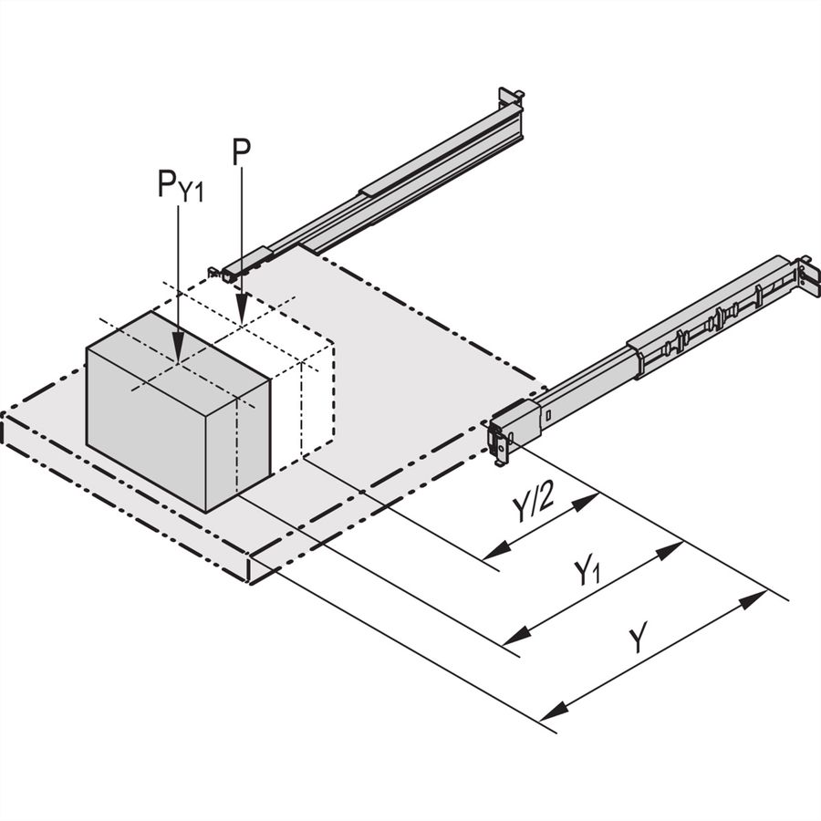 Glissière télescopique SCHROFF Universelle, 2 U, 2 U 711L