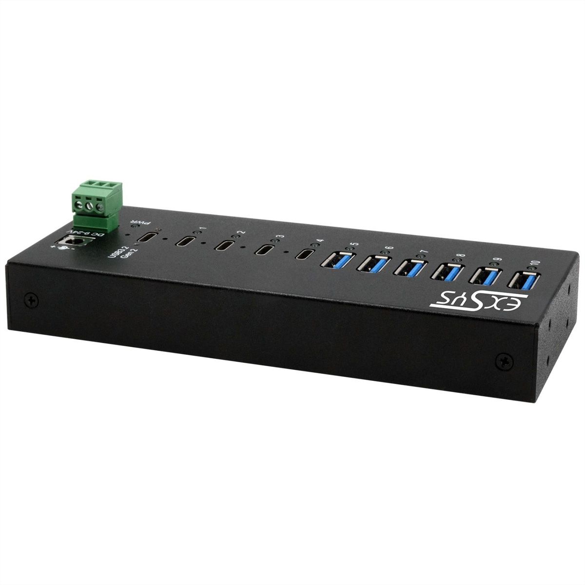 EXSYS EX-12280HMS HUB métallique 10 ports USB 3.2 Gen 2, 4x USB-C et 6x USB-A