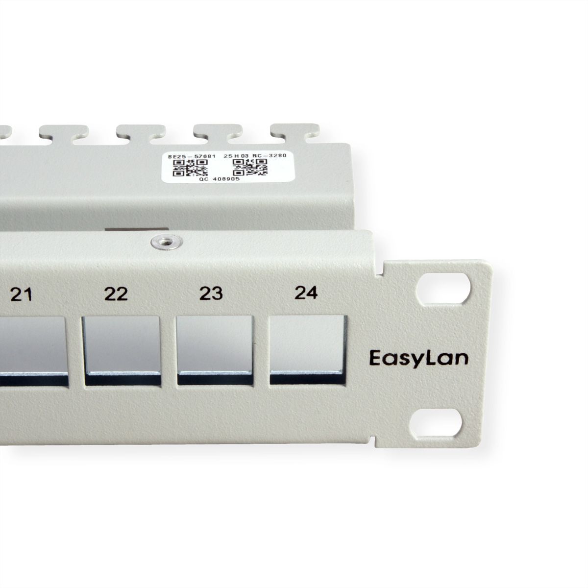 EasyLan preLink / fixLink Paneau 19'' 1U, vide, pour 24 Keystones