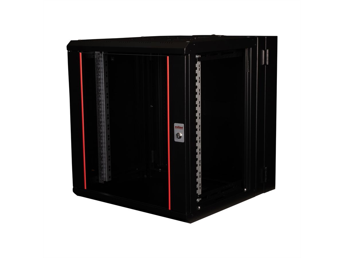 ROLINE 19" Boîtier mural Pro 12U, 600x600 LxP pivotant en 2 parties noir