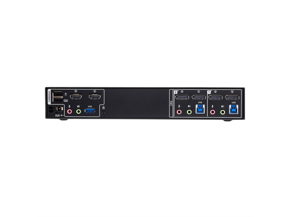 ATEN CM1942 Mini-commutateur KVM matriciel Boundless double écran DisplayPort 4K à 2 ports