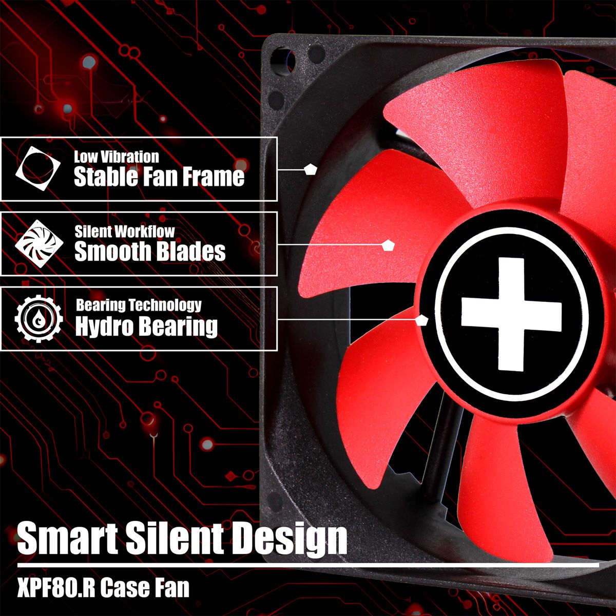 Xilence XPF80.R 80mm Performance Ventilateur de boîtier, 3PIN