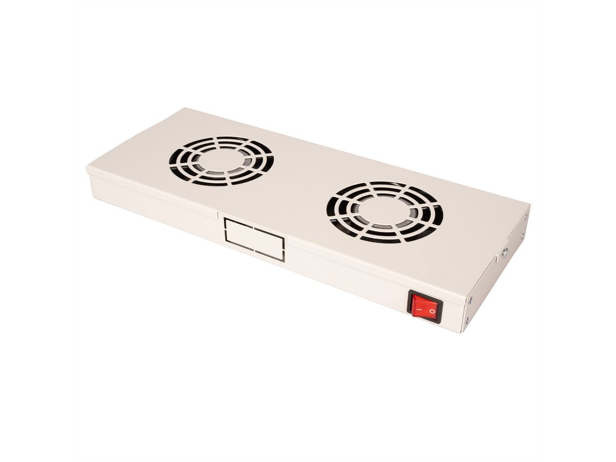 ROLINE 19" Unité de ventilation, 2 ventilateurs, ON/OFF, gris