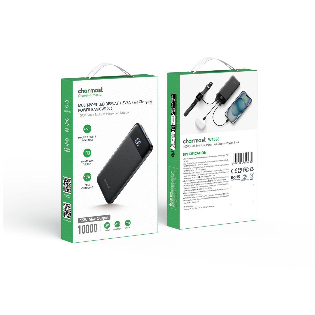 CHARMAST Powerbank W1056 10000mah noir