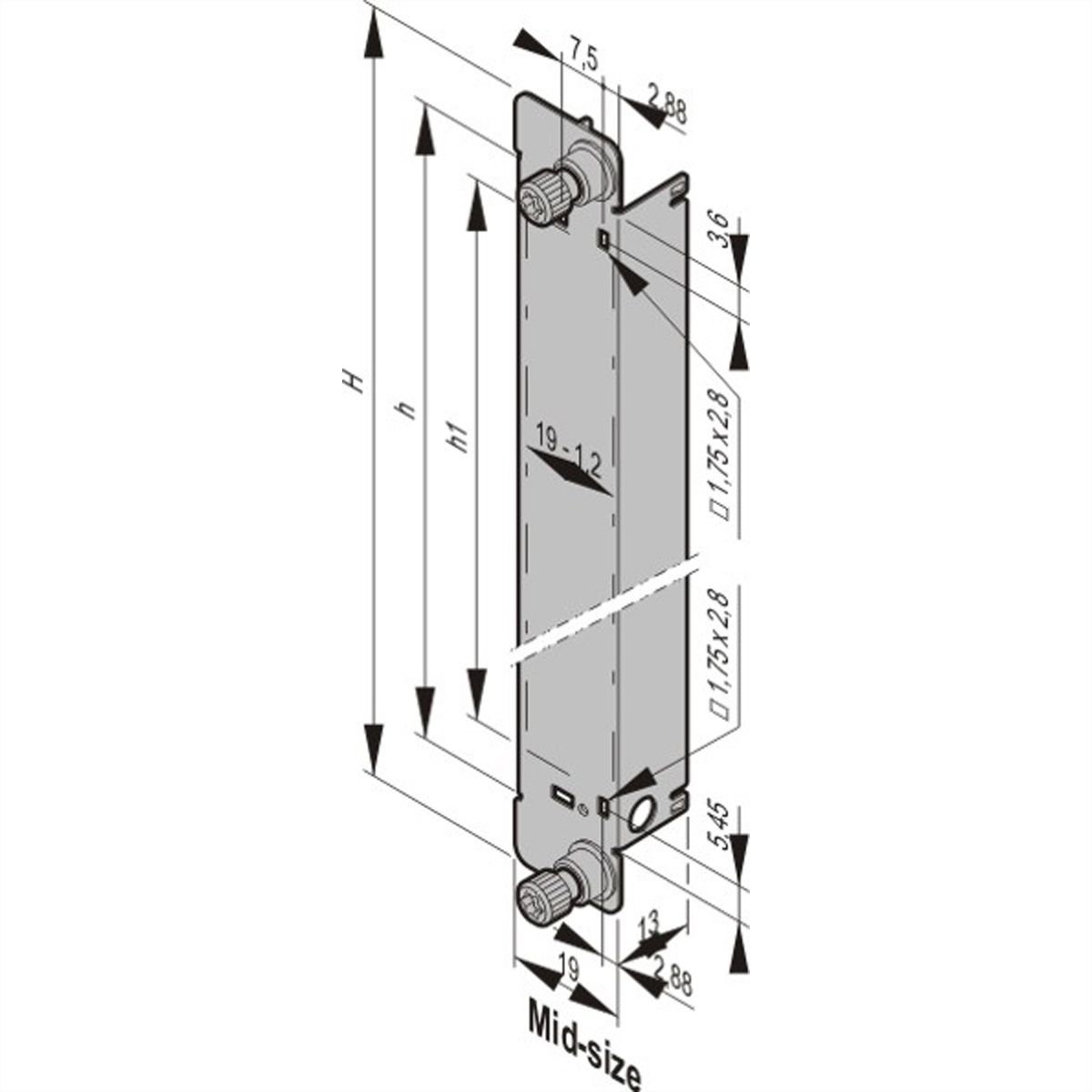 Module AMC SCHROFF avec poignée de tirage, MTCA.4, Double Mid-Size, acier