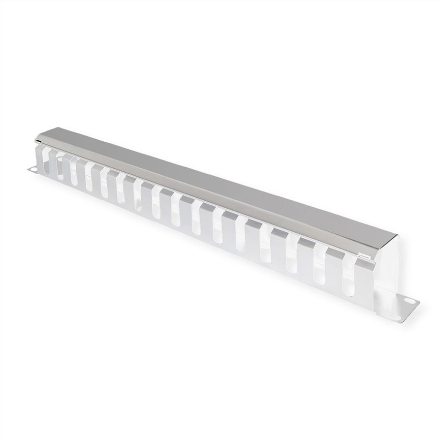 VALUE Plaque 19", 1 UH avec canal de rangement 40 x 40 mm, gris