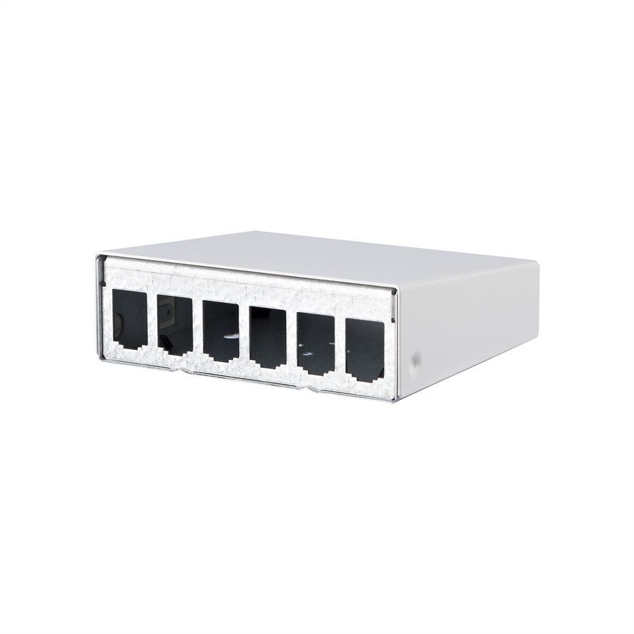 METZ CONNECT Modul boîtier en saillie 6 ports blanc pur, non équipé