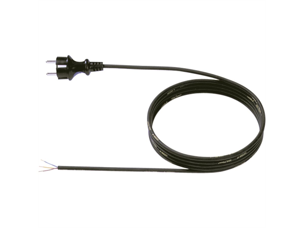 BACHMANN Câble néoprène 3G0,75 3m, H05RR-F 3G0.75 noir 32/fils ouverts