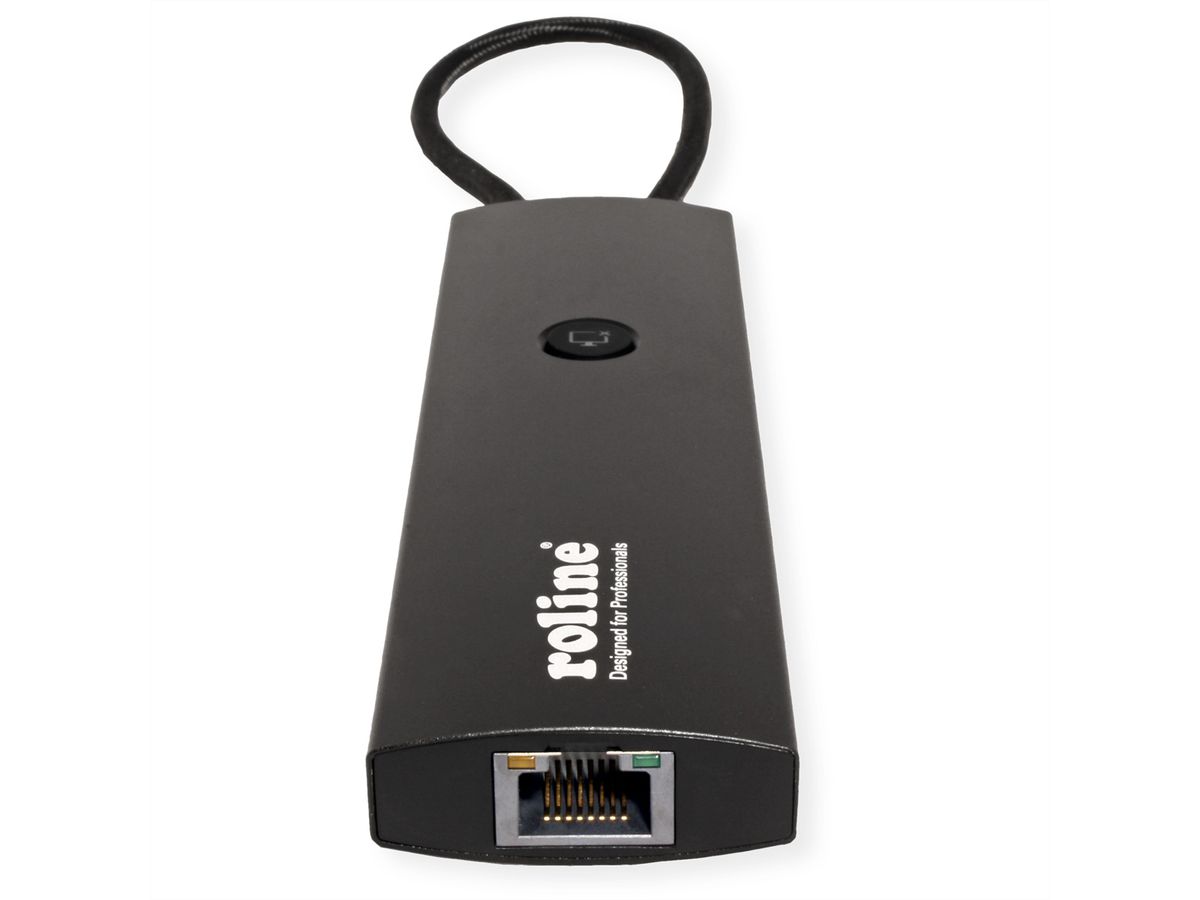ROLINE Station d'accueil USB 3.2 Gen 2 type C multiports, HDMI 4K60, USB 3.2 Gen2, USB-C PD, LAN, SD-Card Reader