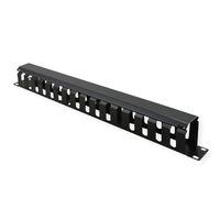 VALUE Plaque 19", 1 UH avec canal de rangement 40 x 40 mm, noir