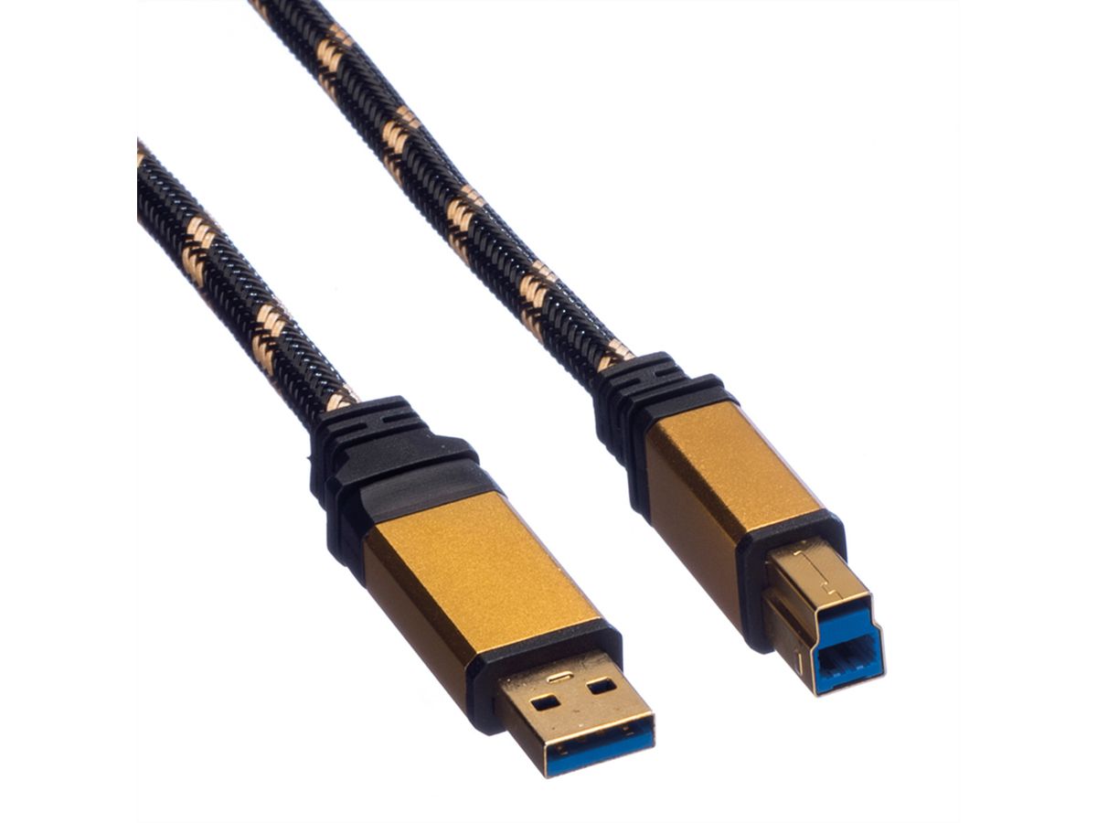 ROLINE GOLD Câble USB 3.2 Gen 1, type A - B, M/M, 0,8 m