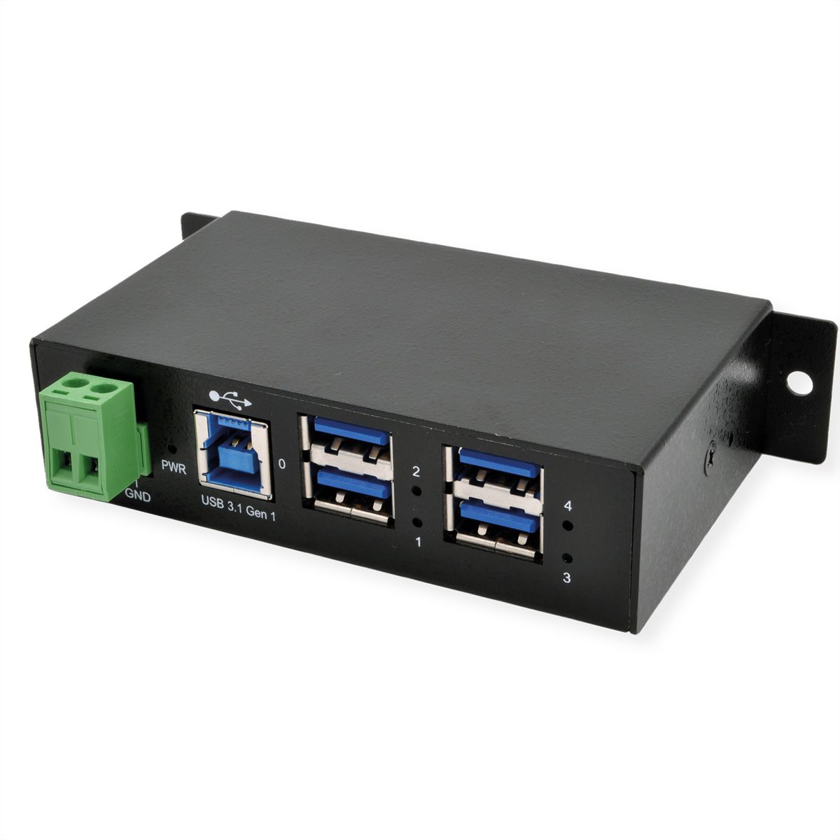 EXSYS EX-1504HMS Hub USB 3.2 Gen1 métallique géré à 4 ports, avec protection de surtension 15KV EDS