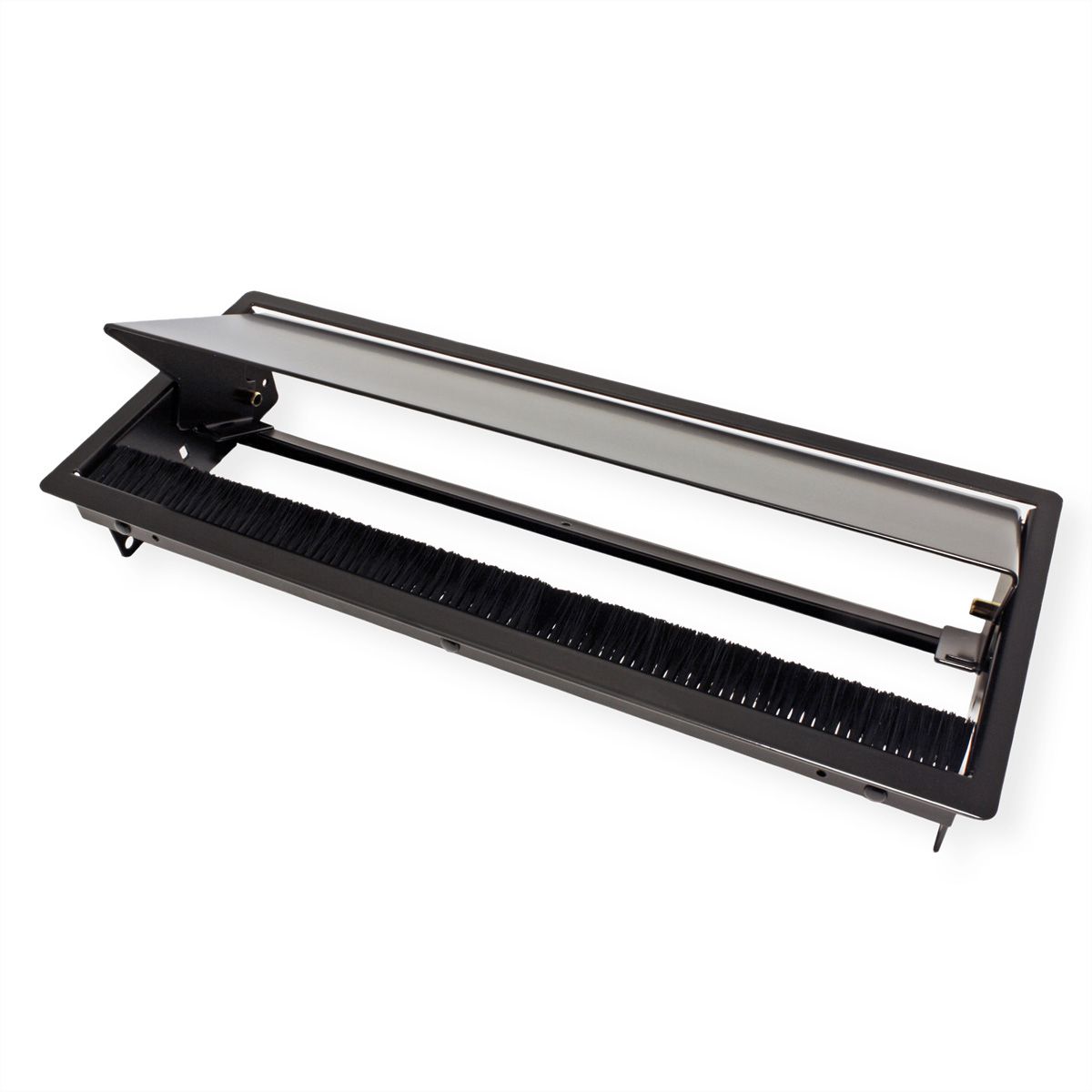 BACHMANN CONI Cadre large 4 ports, RAL9005 laqué noir