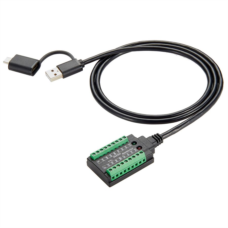 EXSYS EX-13003 Câble USB vers série 1S RS-232/422/485/TTL, bloc terminal, 1.0 m (chipset FTDI)